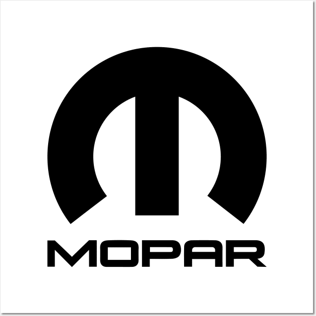 Black Mopar Logo Wall Art by JosieJ